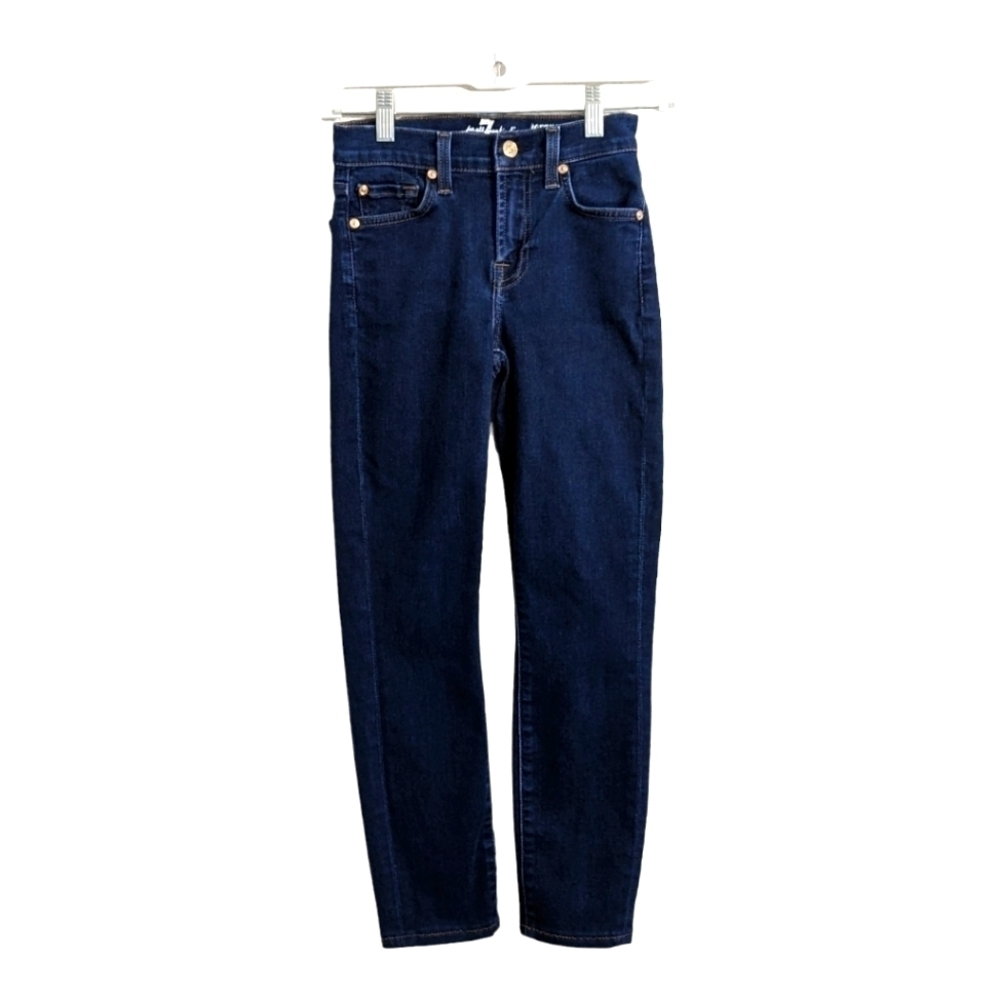 7 for all mankind Roxanne ankle dark blue slim fit jeans size 24